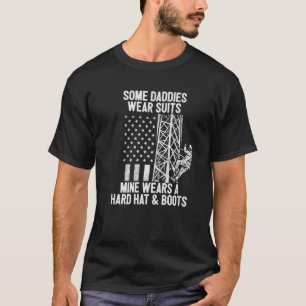 T-shirt Fille de grimpeur de tour Fils Drapeau américain P