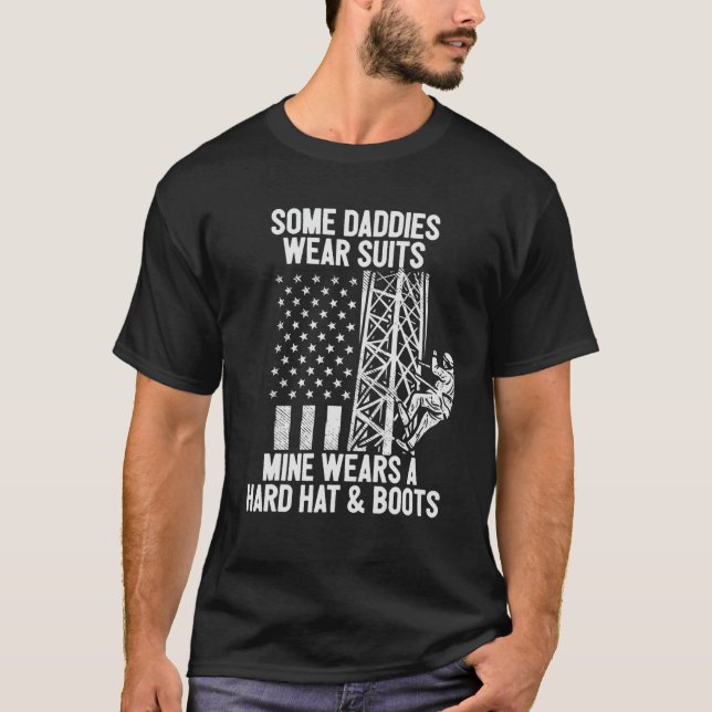 T-shirt Fille de grimpeur de tour Fils Drapeau américain P (Devant)