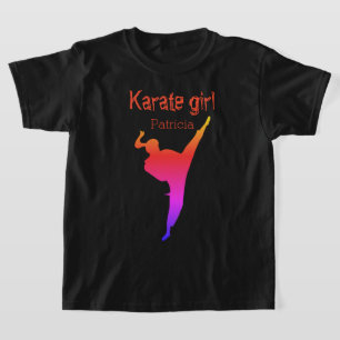 T-shirt Fille de karaté Nom personnalisé