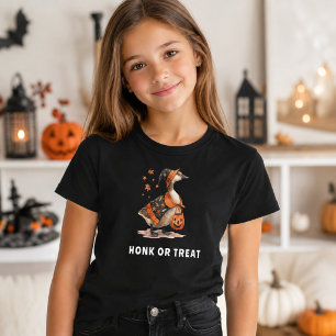 T-Shirt Fille de la fête d'Halloween pour les oies qui cri