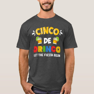 T-shirt Fille de la fête Meican Drink Boire la fête Cinco