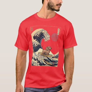 T-shirt Fille de la vague de surf japonaise de Kanagawa te