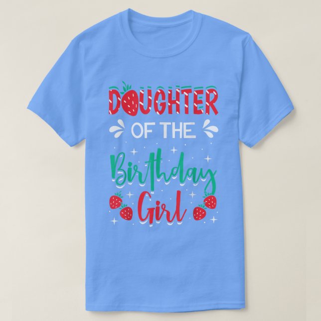 T-shirt Fille De L'Anniversaire Fraise Thématique B- (Design devant)