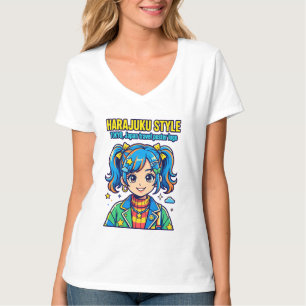 T-shirt Fille de logo d'affiche de voyage de style Harajuk