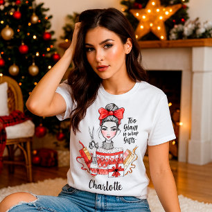 T-shirt Fille de mode de Noël drôle Personnalisé Trop Glam