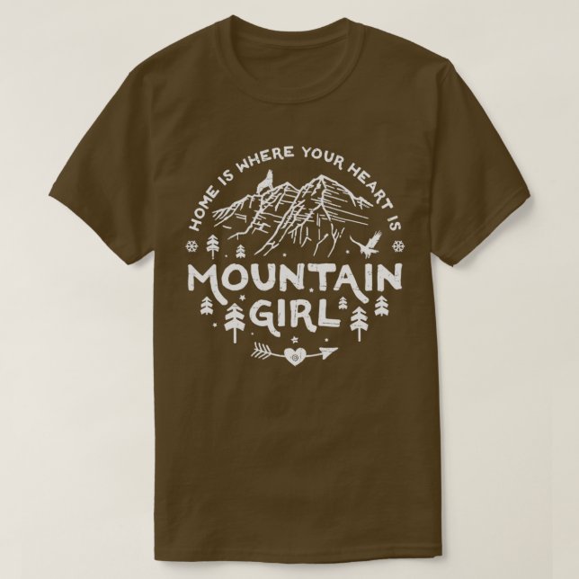 T-shirt Fille de montagne blanche (Design devant)
