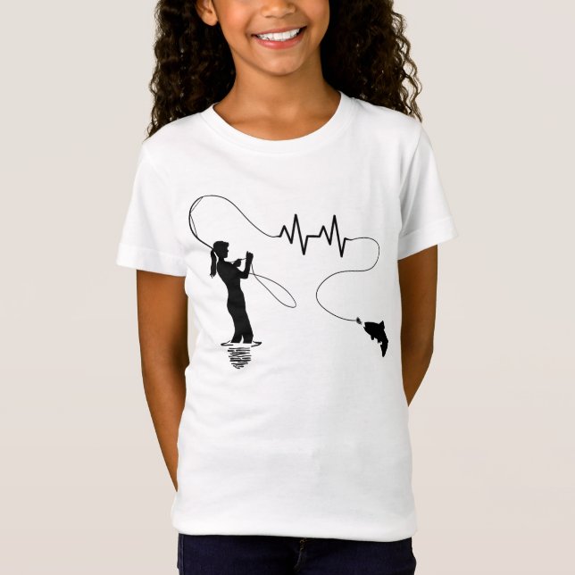 T-Shirt Fille de pêche à la mouche (Devant)