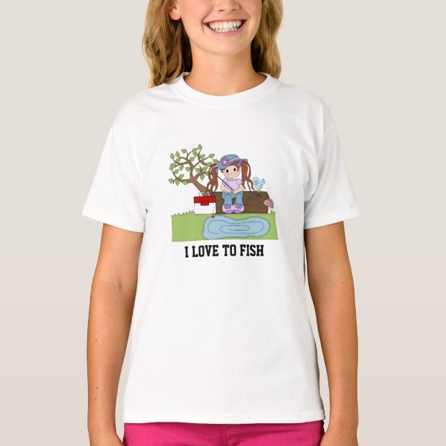 T-shirt fille de pêche mignonne (Devant)