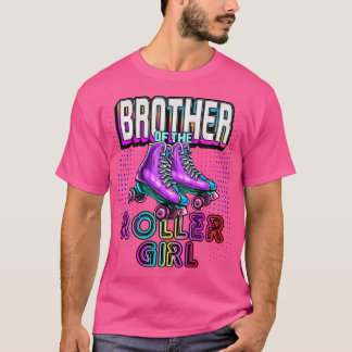 T-shirt Fille de roller frère Fête d'anniversaire de patin