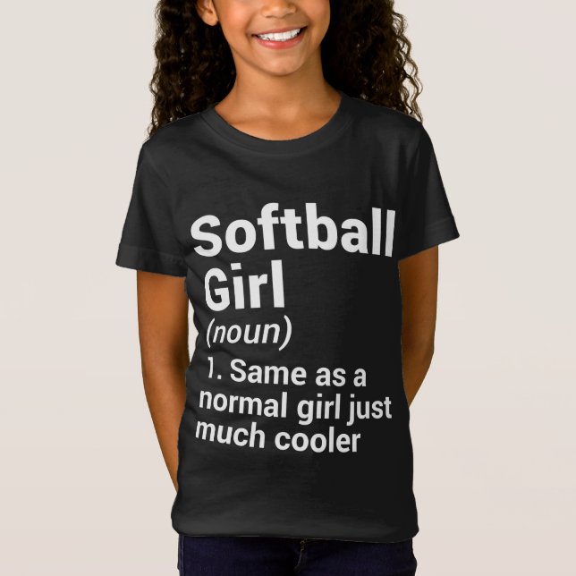 T-Shirt Fille de softball (Devant)