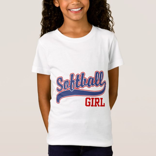 T-Shirt Fille de softball (Devant)