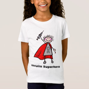 T-Shirt Fille de super héros d'insuline de diabète
