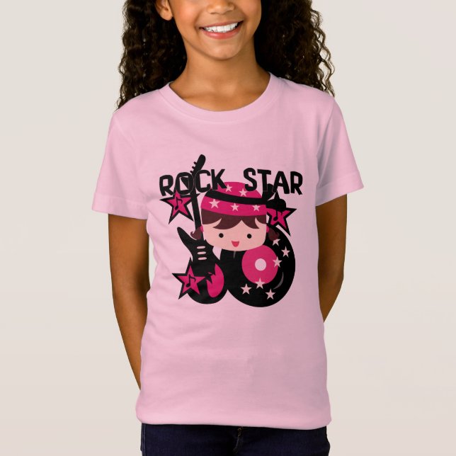 T-Shirt Fille de vedette du rock de brune (Devant)