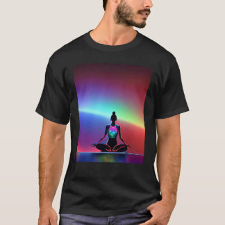 T-shirt Fille de yoga Femme Salutation du soleil Méditatio