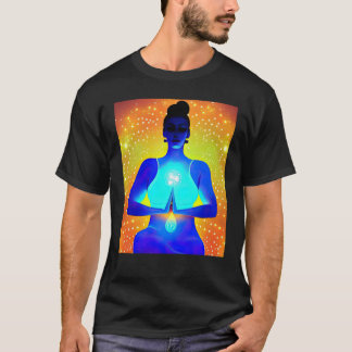 T-shirt Fille de yoga Fille Salutation du Soleil Méditatio