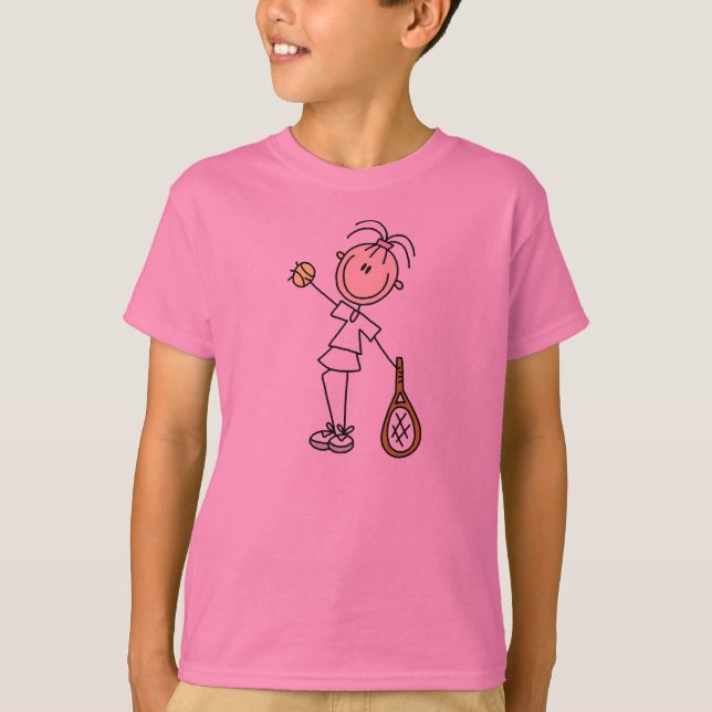 T-shirt Fille deux de tennis (Devant)
