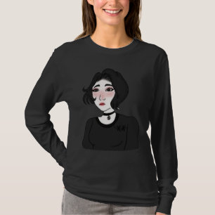 T-shirt Fille doomer E girl Sentiments Wojak Mème