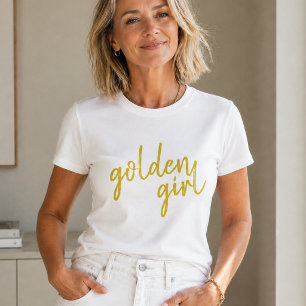 T-shirt Fille d'or Écriture dorée moderne
