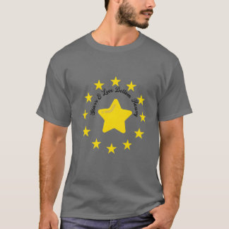 T-shirt Fille du bouton étoile et amour