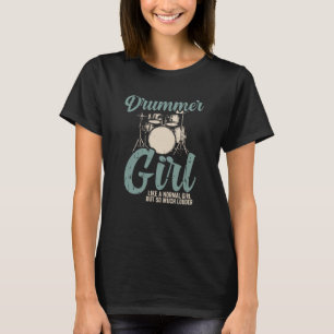T-shirt Fille du tambour  Drummer Gift Drummer