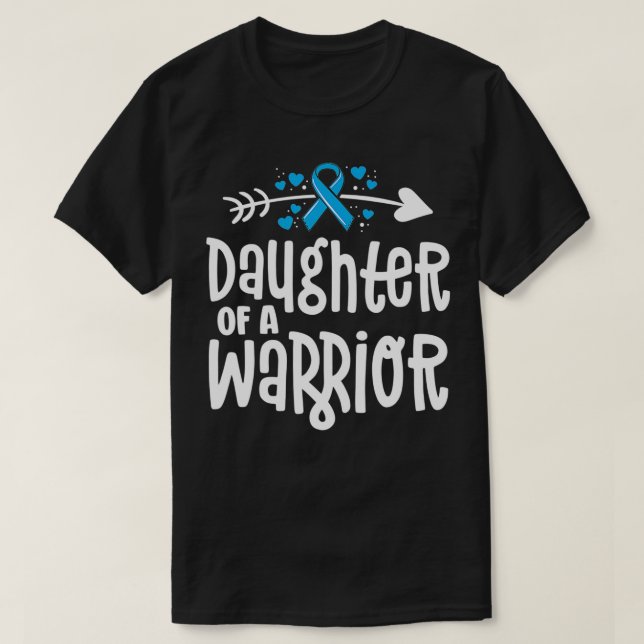 T-shirt Fille D'Un Guerrier Cancer De La Prostate Ruban Bl (Design devant)