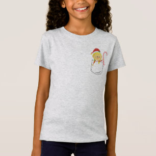 T-Shirt Fille Elfe tenant Sucre de canne à l'intérieur de