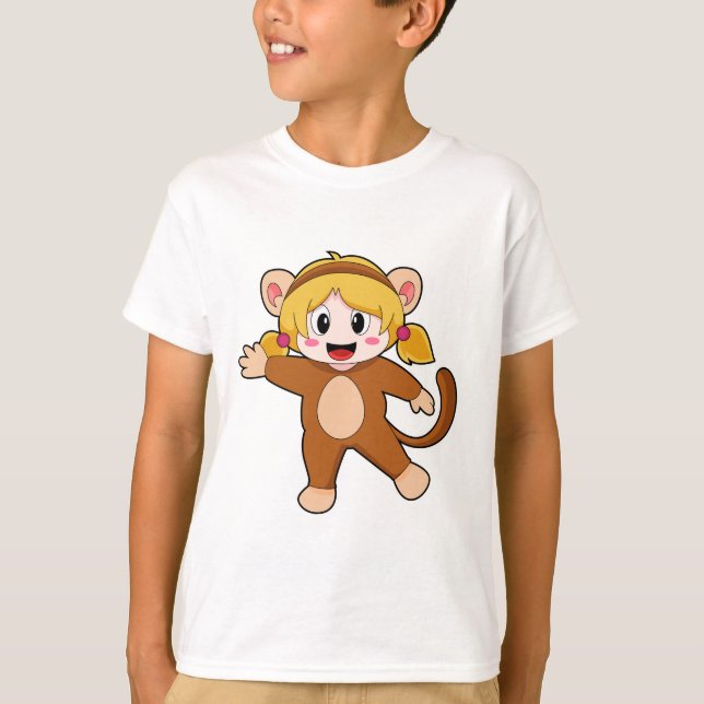 T-shirt Fille en costume comme singe (Devant)