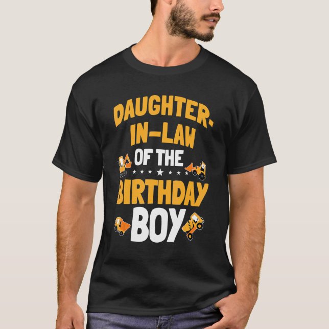 T-shirt Fille En Droit De L'Anniversaire Boy Construction  (Devant)