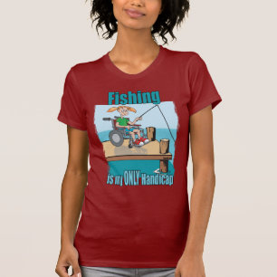 T-shirt Fille en fauteuil roulant Pêche