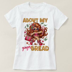 T-shirt Fille en pain d'épices glamour Noël rose