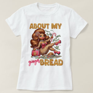T-shirt Fille en pain d'épices glamour Noël rose