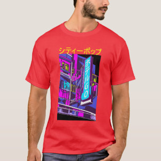 T-shirt Fille esthétique de la musique City Pop japonaise 