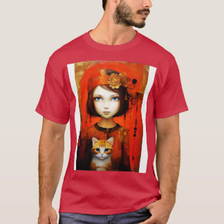 T-shirt Fille et chat 8