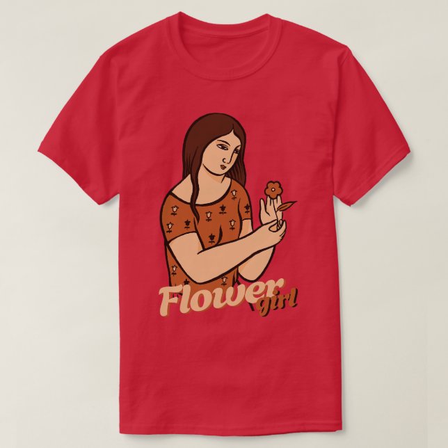 T-shirt Fille et fleurs (Design devant)