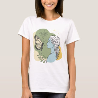 T-shirt Fille et papillon. Doux et romantique