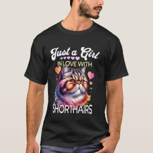 T-shirt Fille Exotic Shorthair aime Exotic Shorthair