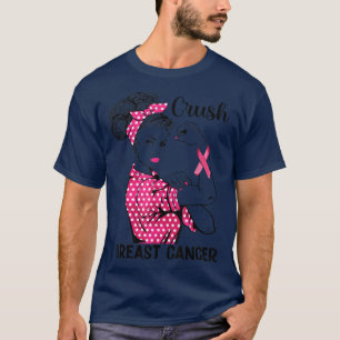 T-shirt Fille forte Femmes Ruban Crush Cancer du sein Cons