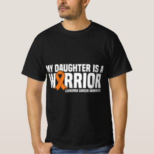 T-shirt Fille Guerrier Orange Ruban Leucémie Cancer Awa