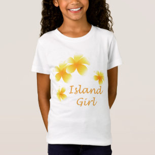 T-Shirt Fille hawaïenne à la florale tropicale