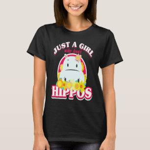 T-shirt Fille Hippopotame & Vache Marine Rhinocéros Behemo