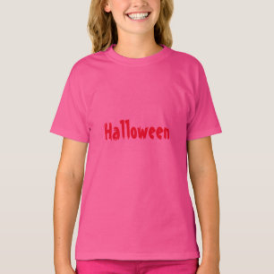 T-shirt fille imprimé Halloween rose Wow élégant