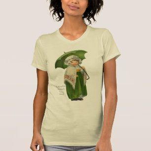 T-shirt Fille Irlandaise au parapluie de la Vieille Irland