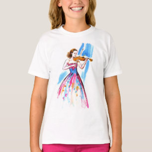 T-shirt Fille jouant du violon