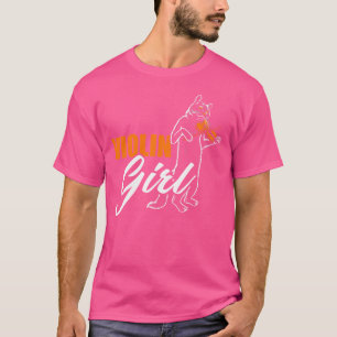 T-shirt Fille Joueuse de Violon Chat Musicien Instrument d