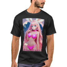 T-shirt fille lapin rose magique