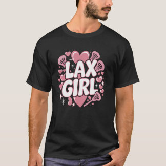 T-shirt Fille Lax Bâton de Lacrosse Joueuse Maman Gardienn