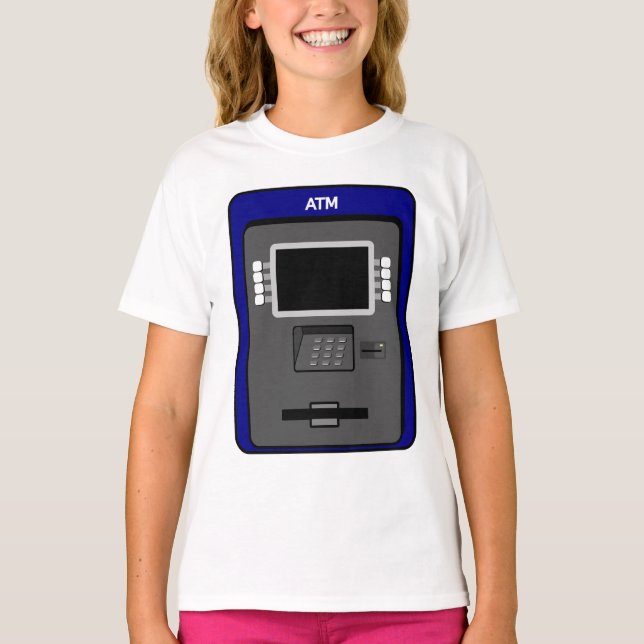 T-shirt fille machine ATM (Devant)