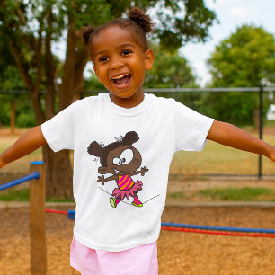 T-shirt Fille Marchant Sur Une Tightrope