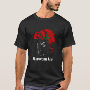 T-shirt Fille marocaine Écharpe du drapeau marocain Racine
