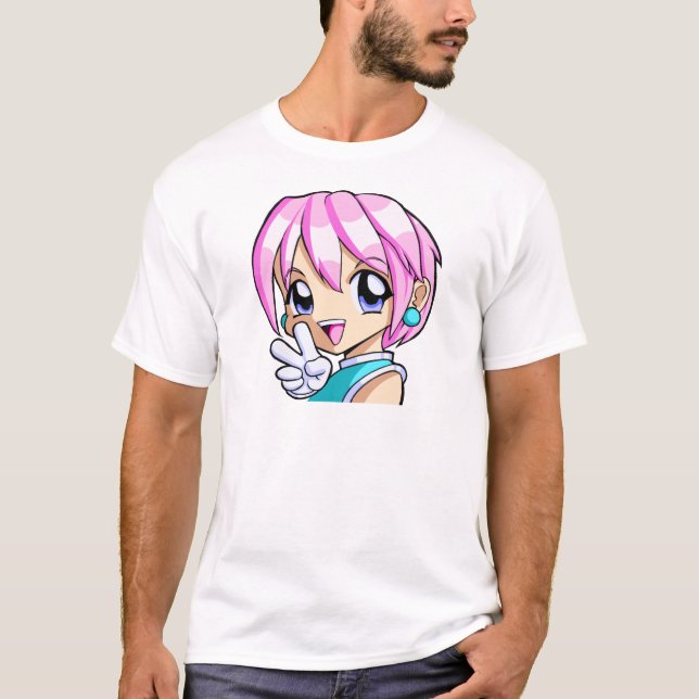 T-shirt Fille mignonne d'Anime (Devant)